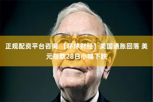 正规配资平台咨询 【环球财经】美国通胀回落 美元指数28日小幅下跌