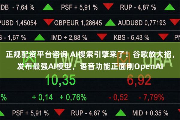 正规配资平台咨询 AI搜索引擎来了！谷歌放大招，发布最强AI模型，语音功能正面刚OpenAI