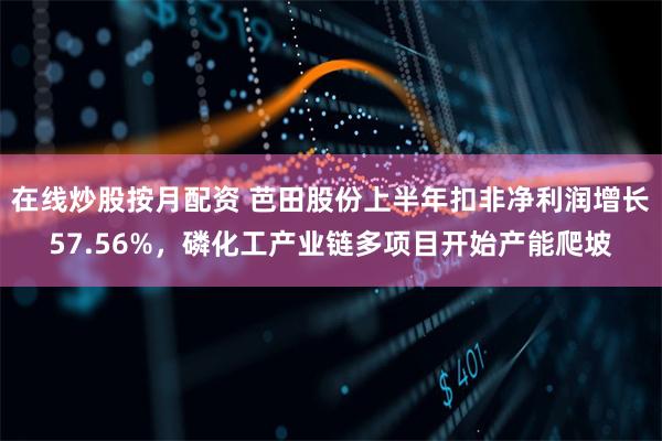 在线炒股按月配资 芭田股份上半年扣非净利润增长57.56%，磷化工产业链多项目开始产能爬坡