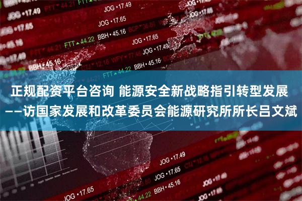 正规配资平台咨询 能源安全新战略指引转型发展 ——访国家发展和改革委员会能源研究所所长吕文斌