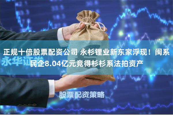 正规十倍股票配资公司 永杉锂业新东家浮现！闽系民企8.04亿元竞得杉杉系法拍资产